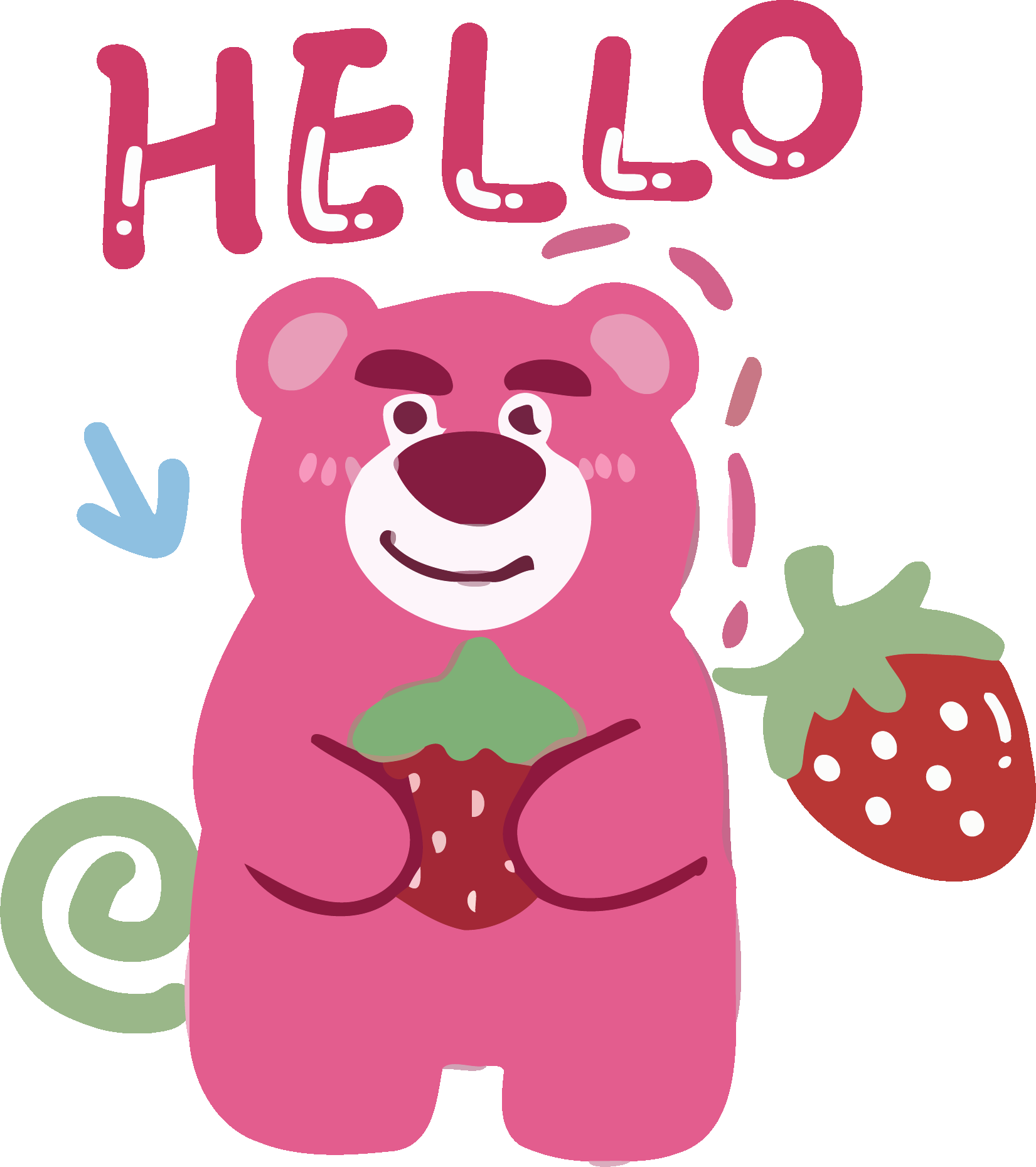 Lotso Waving Strawberry Graphic