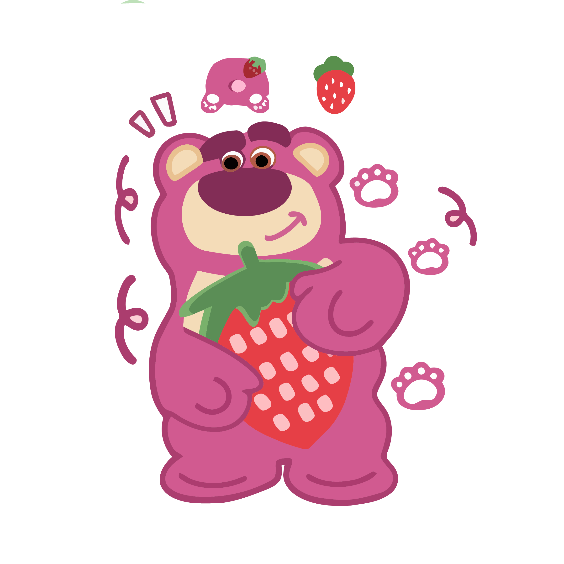 Lotso Holding a Giant Strawberry Illustration