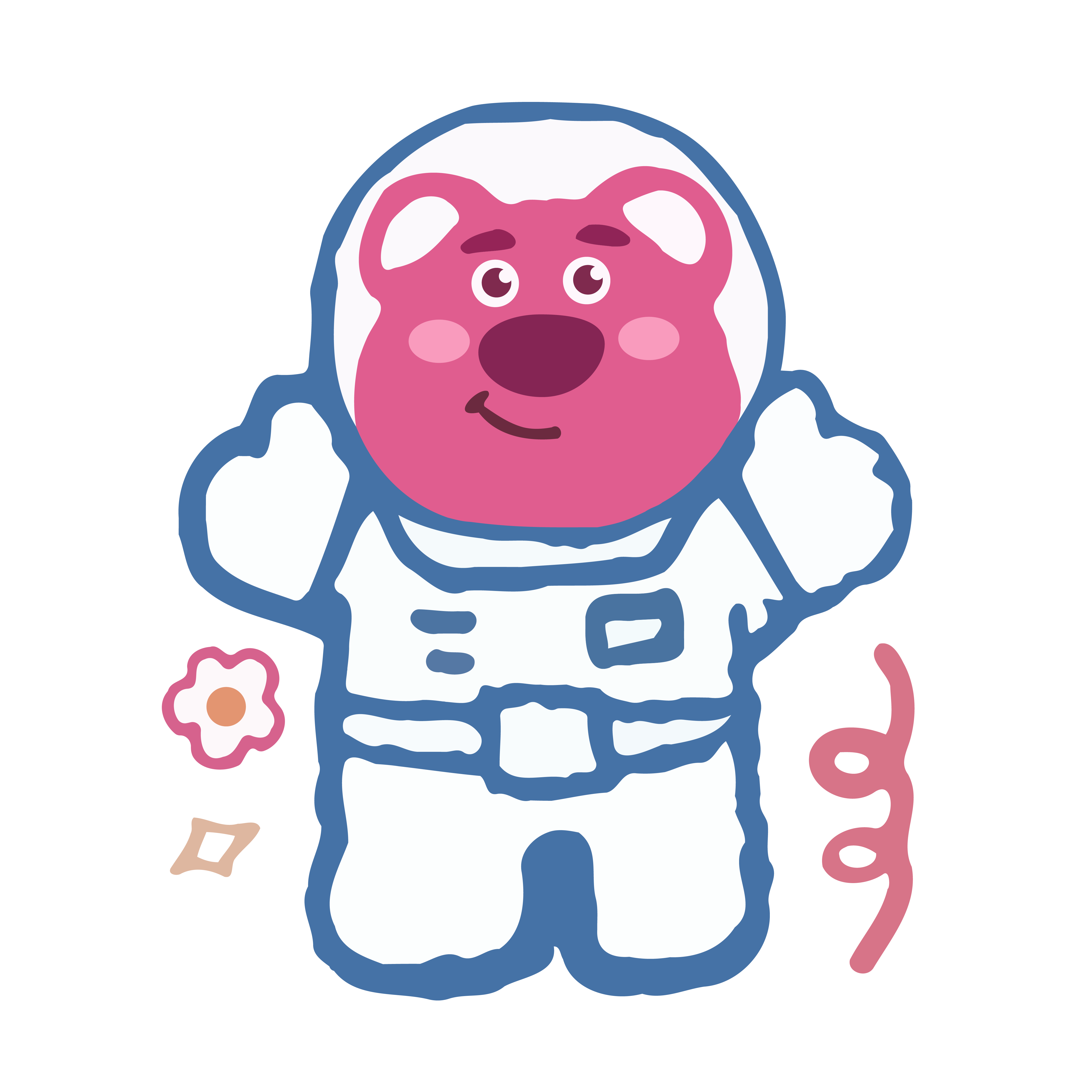 Lotso in a Blue HELLO Outfit