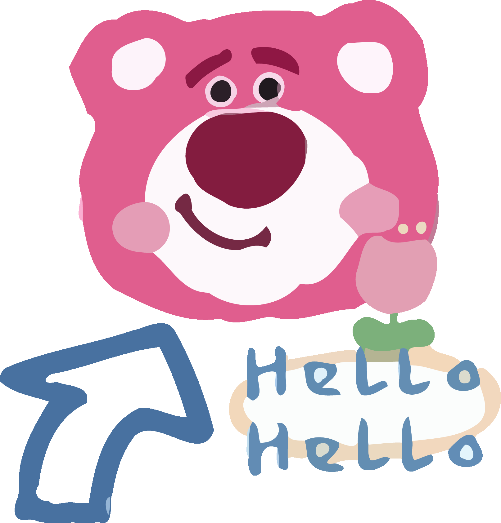 Lotso “Hello” Flower Graphic