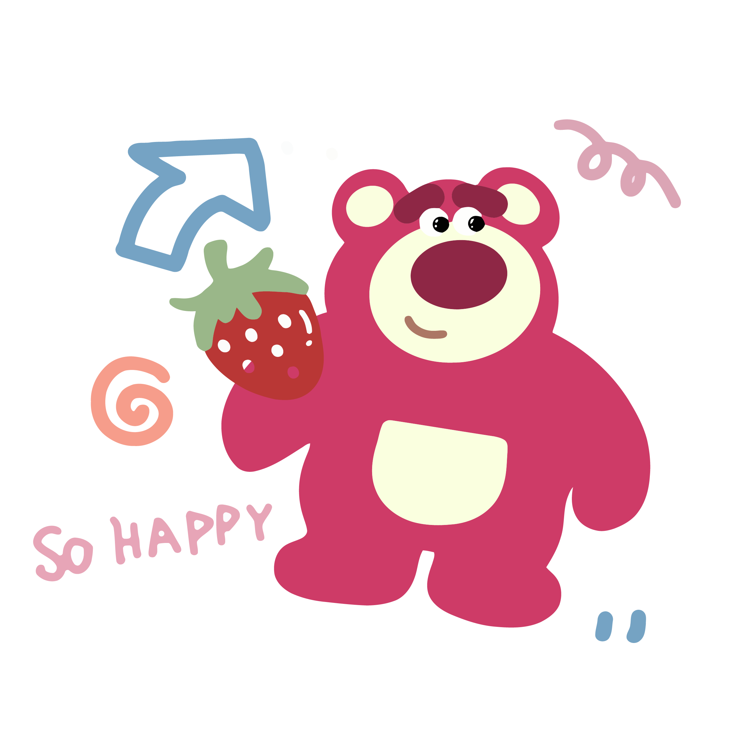 Lotso So Happy Strawberry Illustration