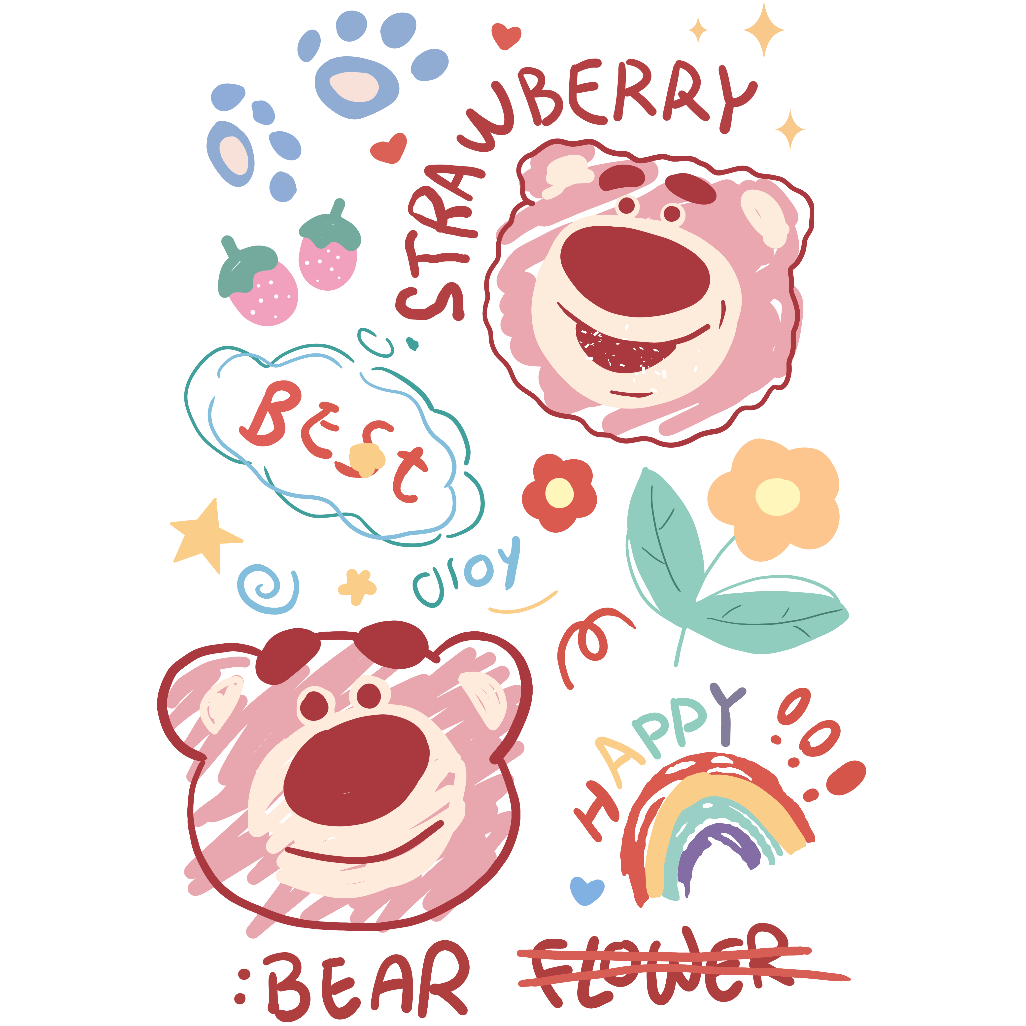Strawberry Lotso Doodle Collage