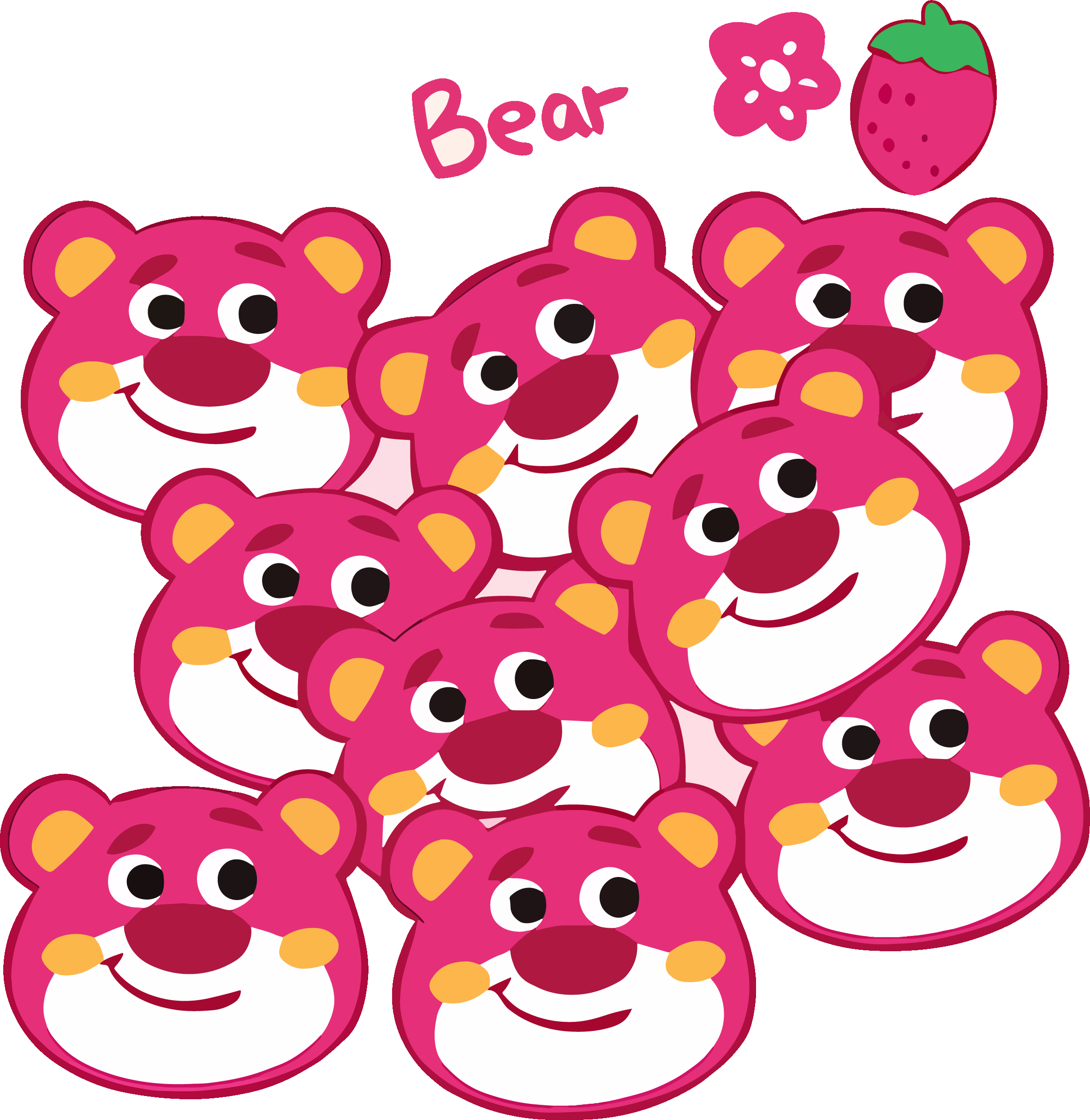 Lotso Bear Faces Collage