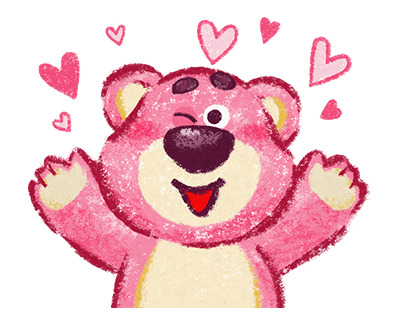 Winking Lotso Surrounded by Hearts