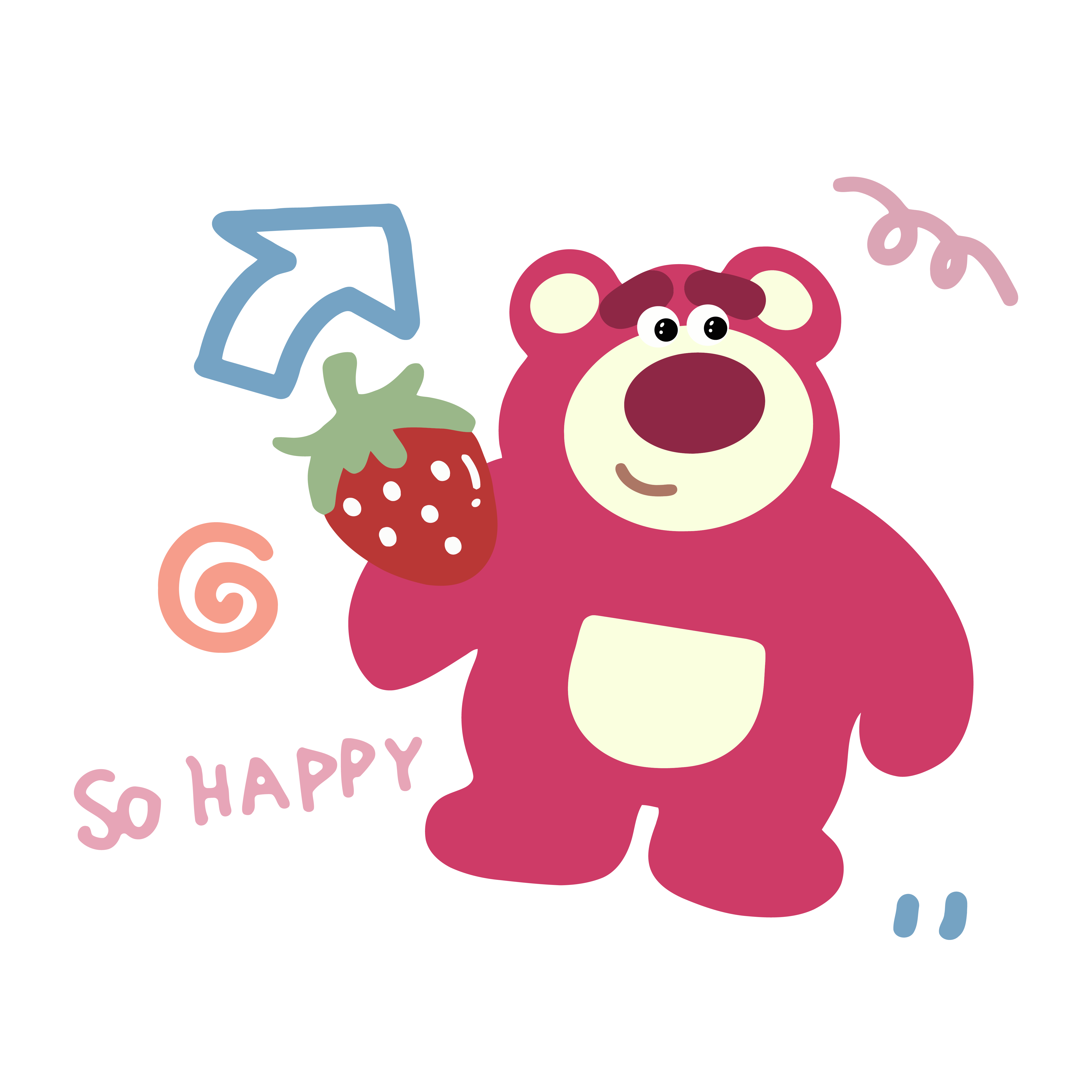 Happy Lotso with Strawberry Illustration 235