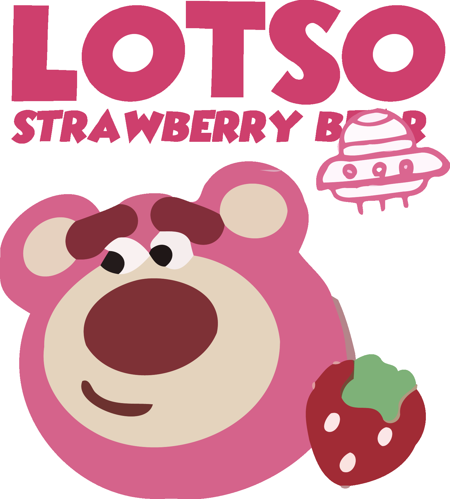 Lotso Strawberry Bear Portrait Graphic