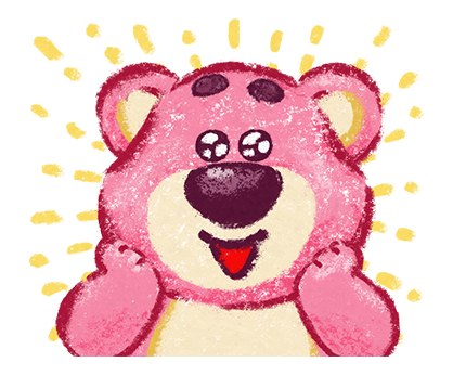 Excited Lotso with Sparkling Eyes