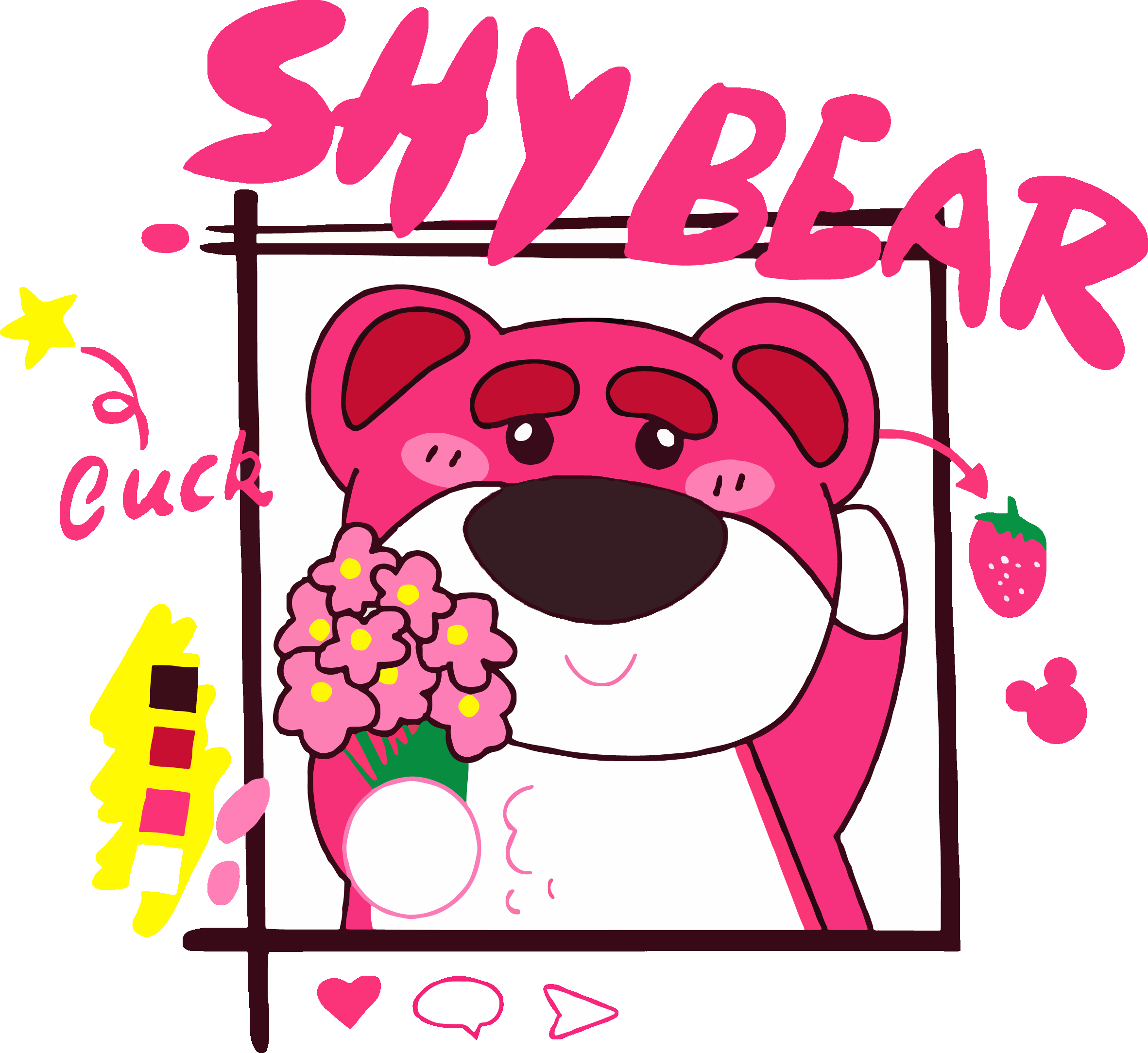Shy Bear Lotso Illustration