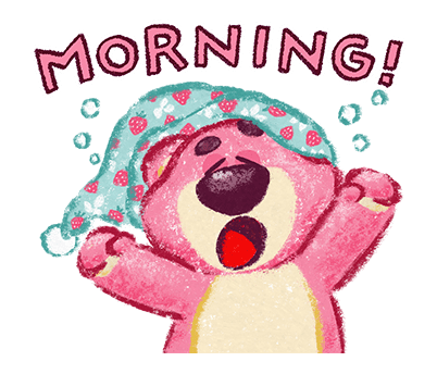Lotso Morning Stretch Pajama Illustration