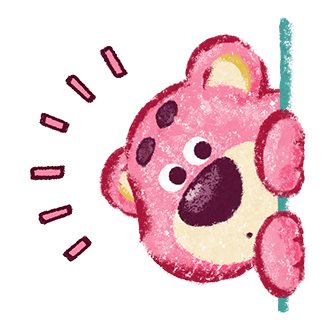 Lotso Peeking Around the Edge Illustration