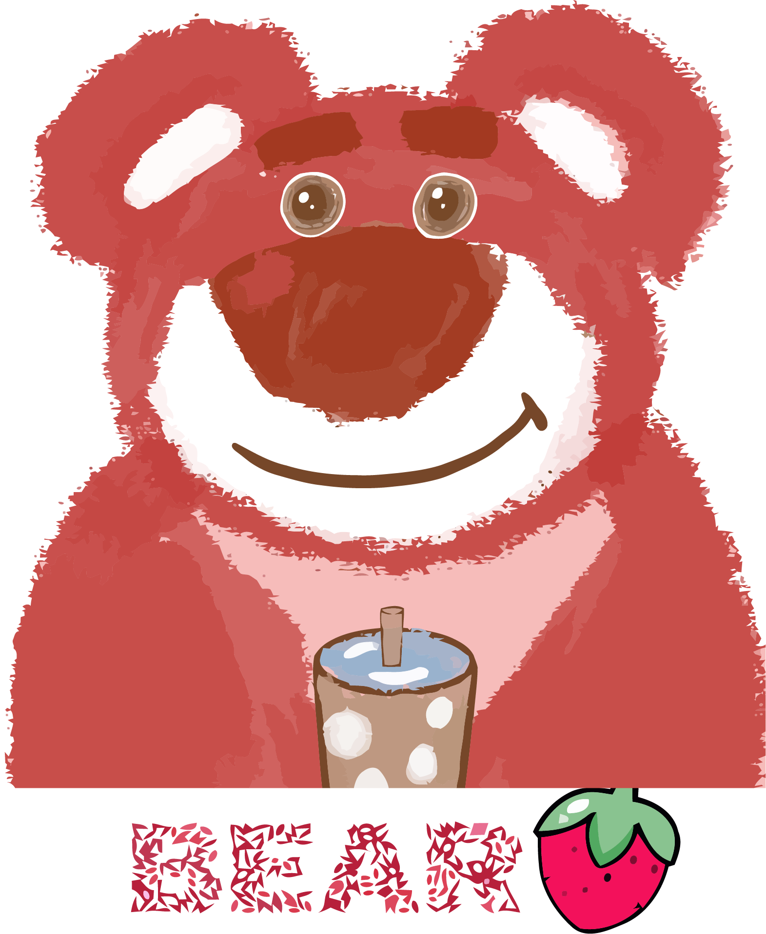 Lotso Drinking Bubble Tea Illustration