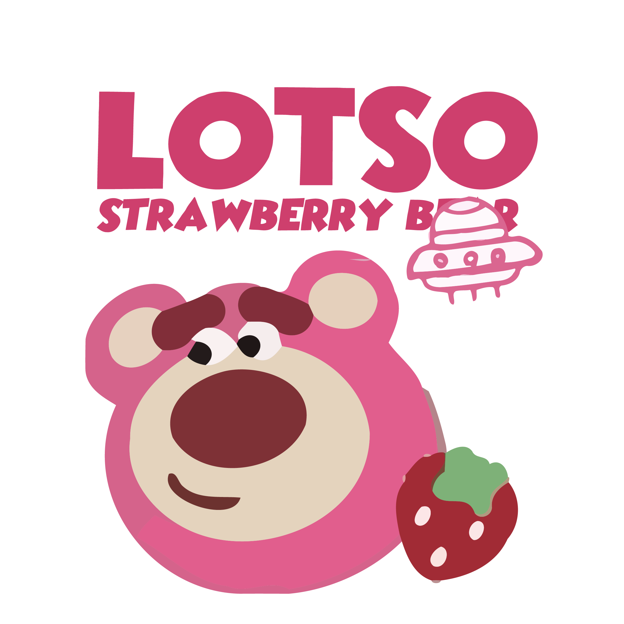 Lotso Strawberry Bear Graphic Illustration