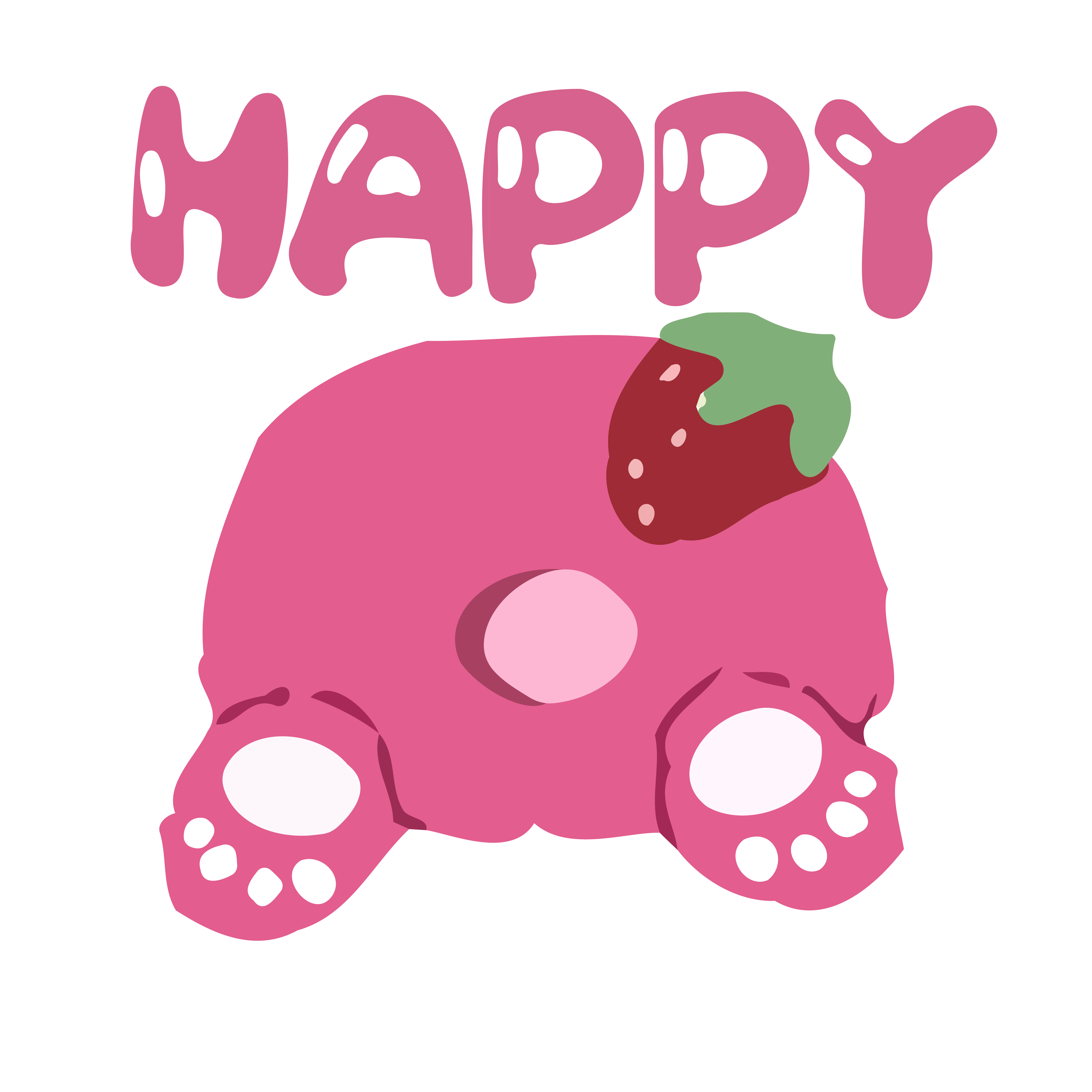 Happy Lotso with Strawberry and Paw Prints