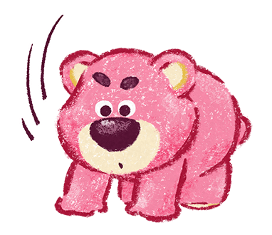 Lotso on All Fours Textured Illustration