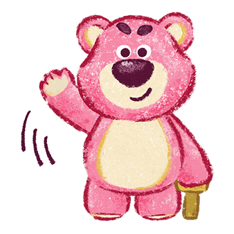 Lotso Waving with Cane Illustration