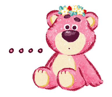 Quiet Lotso Wearing a Flower Crown