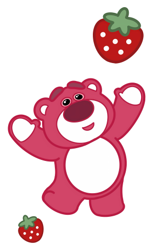 Lotso Reaching for Strawberries Illustration