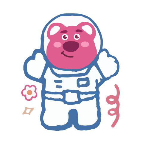 Lotso in a Blue HELLO Outfit