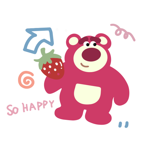 Lotso So Happy Strawberry Illustration