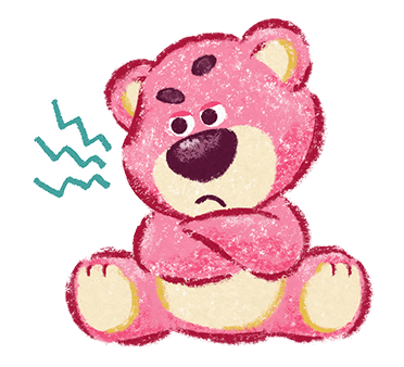 Worried Lotso Sitting with Folded Arms