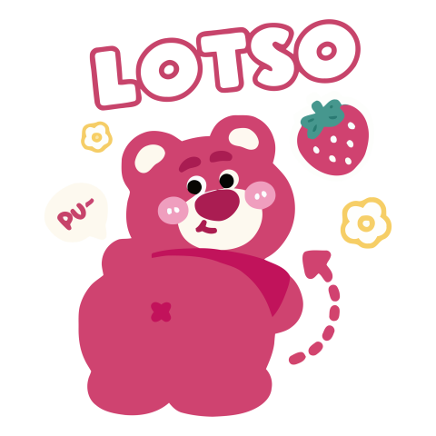 Lotso Strawberry Pointing Illustration