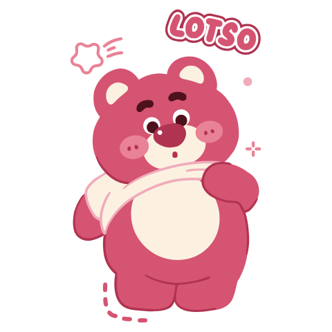 Lotso Wrapped in a Cream Scarf Illustration