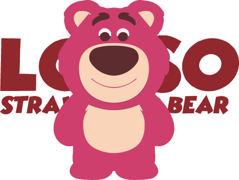 Lotso Strawberry Bear Logo Graphic