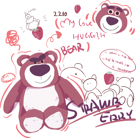 Lotso Strawberry Diary Doodle