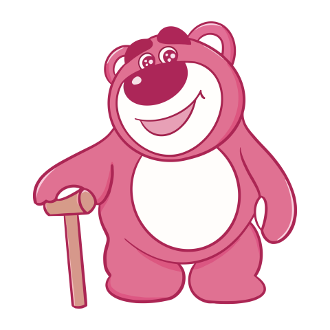 Smiling Lotso with Cane Illustration