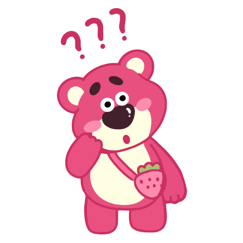 Puzzled Lotso with Strawberry Bag Illustration