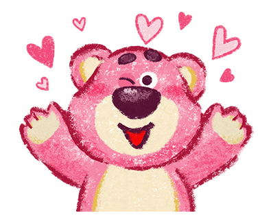 Winking Lotso Surrounded by Hearts