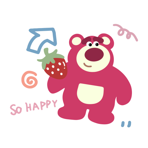 Happy Lotso with Strawberry Illustration 235