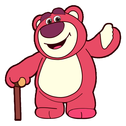Waving Lotso with Cane Illustration