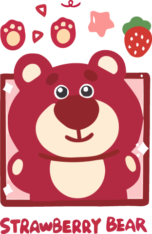 Lotso Strawberry Bear Framed Graphic