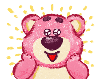 Excited Lotso with Sparkling Eyes