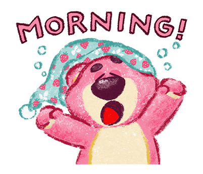 Lotso Morning Stretch Pajama Illustration