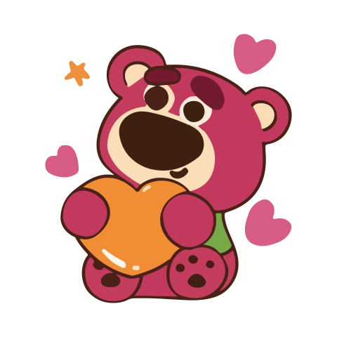 Lotso Hugging a Heart with a Strawberry 128