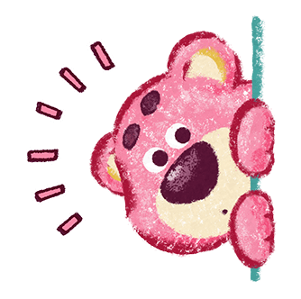 Lotso Peeking Around the Edge Illustration