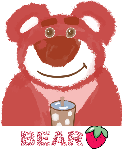 Lotso Drinking Bubble Tea Illustration