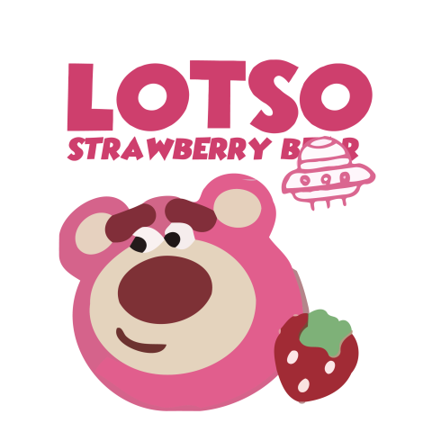 Lotso Strawberry Bear Graphic Illustration