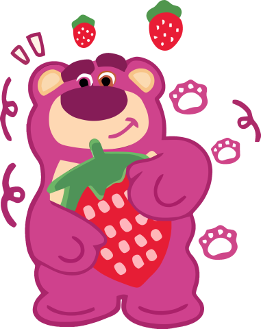 Lotso Hugging a Strawberry Graphic