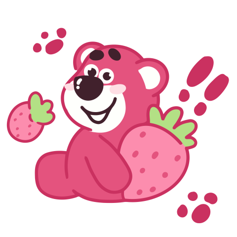 Smiling Lotso with Giant Strawberry Illustration 211