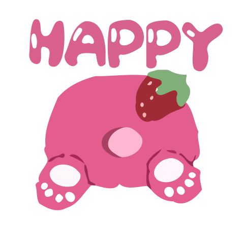 Happy Lotso with Strawberry and Paw Prints