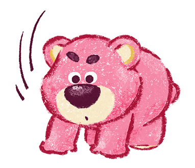Lotso on All Fours Textured Illustration