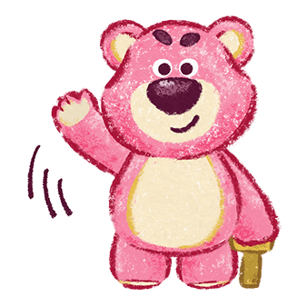 Lotso Waving with Cane Illustration