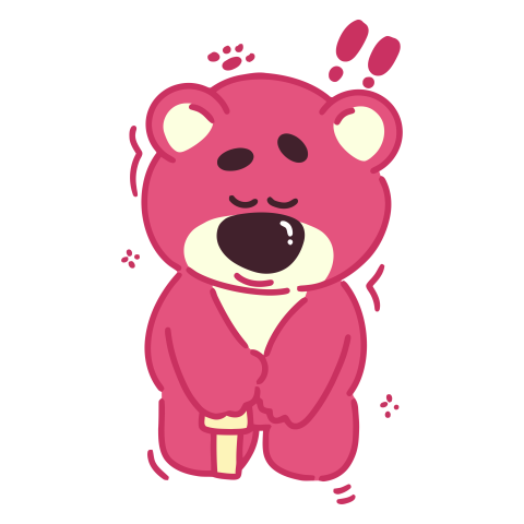 Bashful Lotso Holding a Cane Illustration