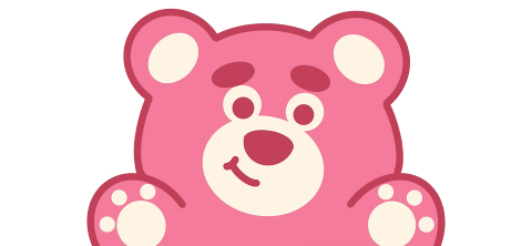 Pink Lotso with Raised Paw Pads Illustration